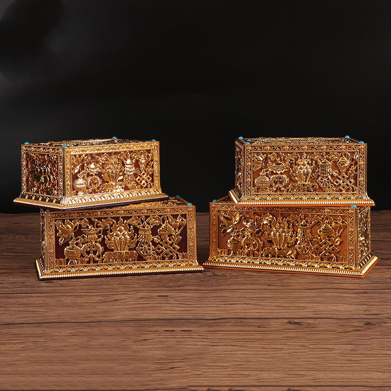 Manufacturer's Special Price Tibetan Tantric Buddhism Eight Auspicious Tissue Box Living Room Dining Room Car Small Tissue Box