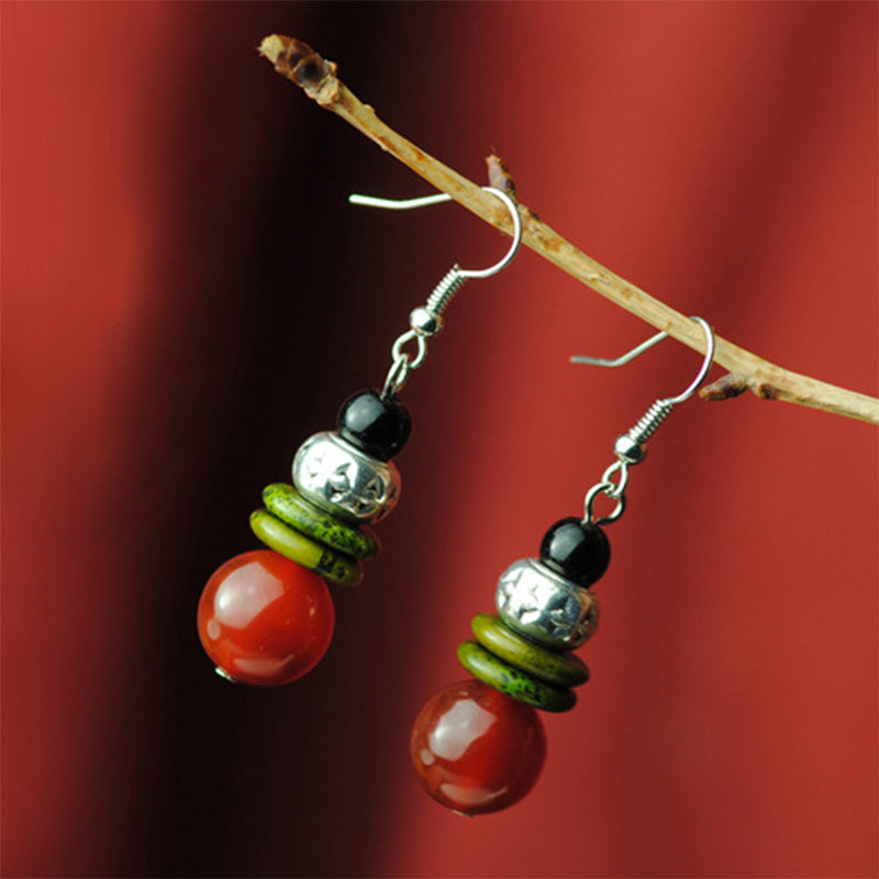 Tibetan Ornamental Earrings DIY Agate Turquoise Earrings