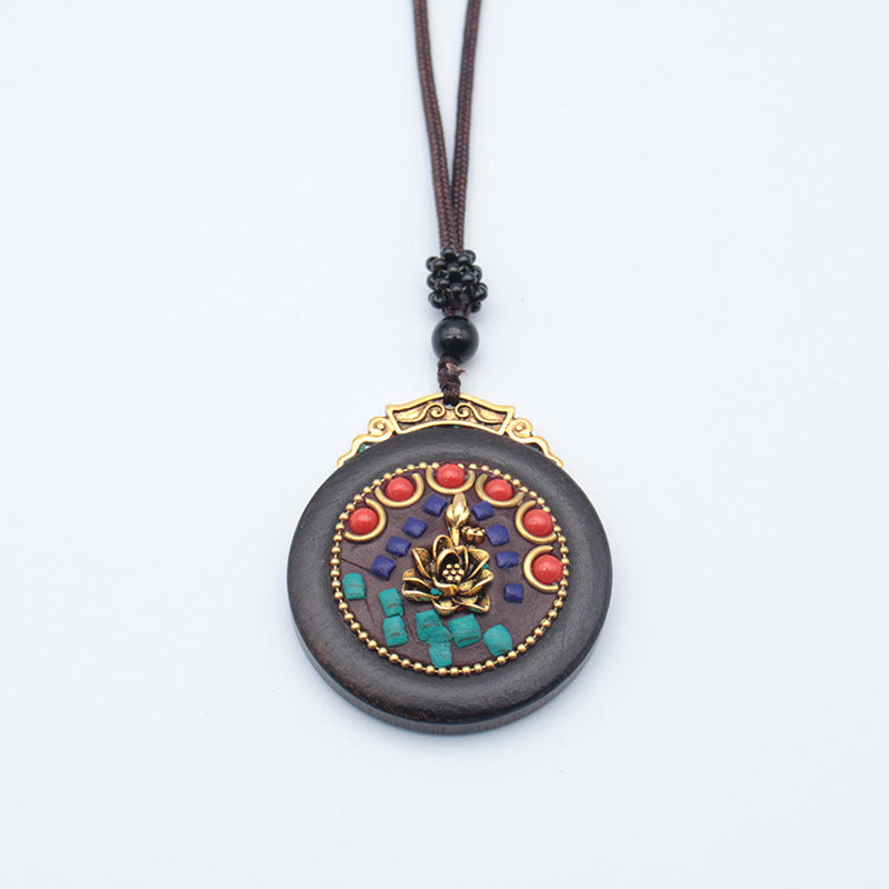 Tibetan Thangka Vintage Necklace Blackwood