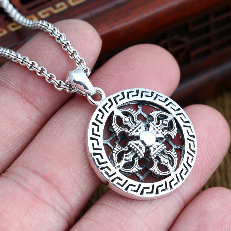 Antique Thai Silver Tibetan Magic Pendant