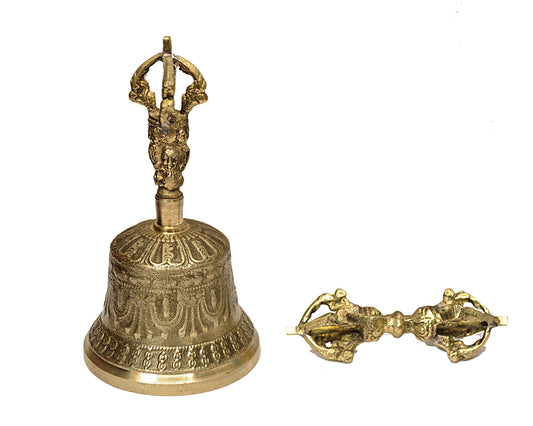 Tibetan Buddhist Meditation Bell and Dorje Set
