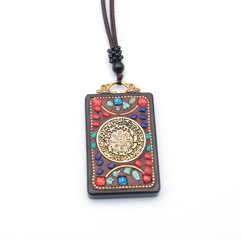 Tibetan Thangka Vintage Necklace Blackwood